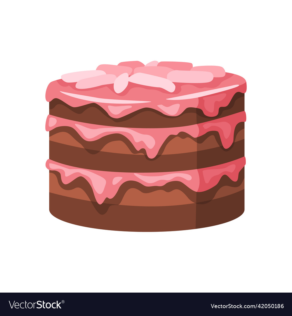 Cake icon sweet baked dessert icing pie Royalty Free Vector