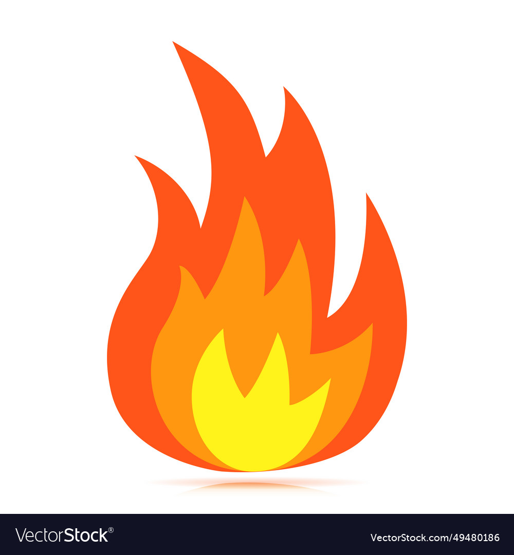 Fire or flammable colored icon Royalty Free Vector Image