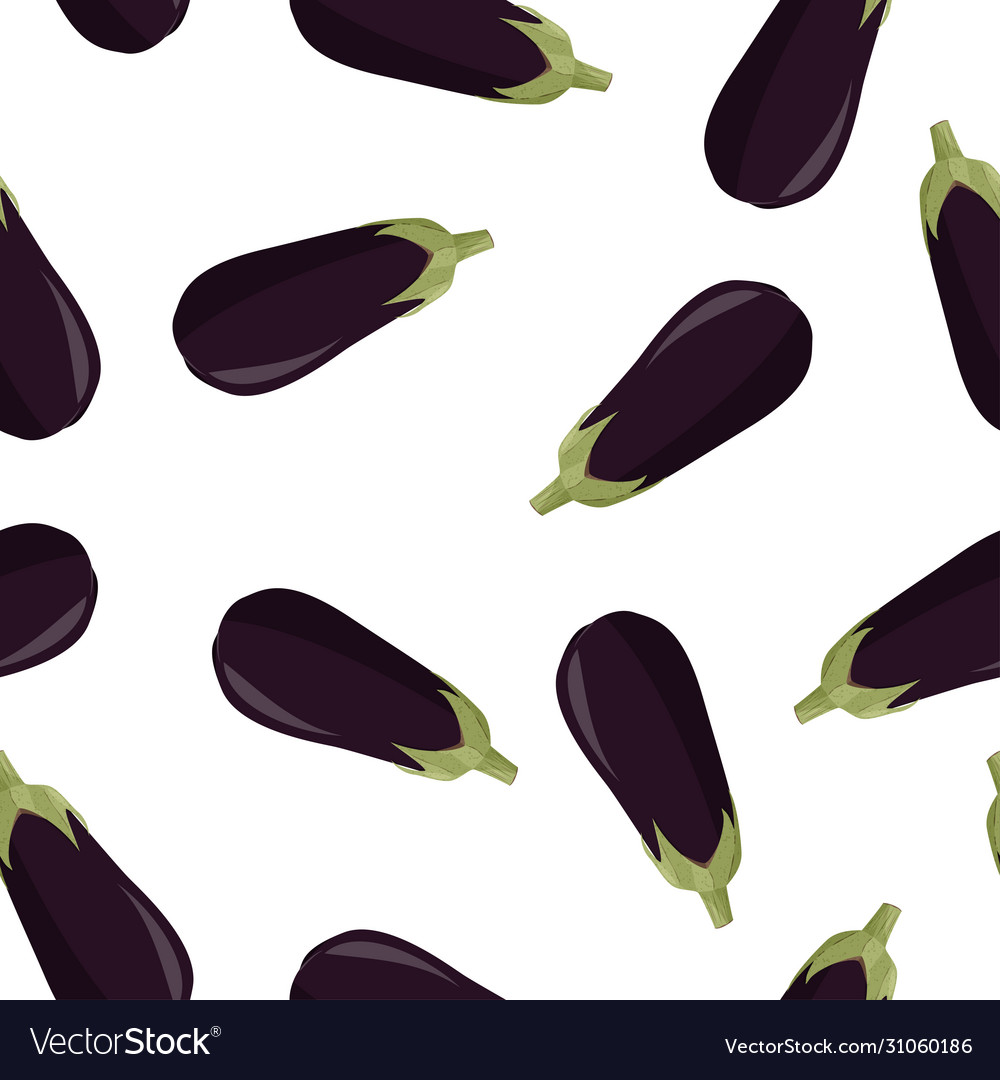 Fresh eggplant seamless pattern vegetable Vector Image