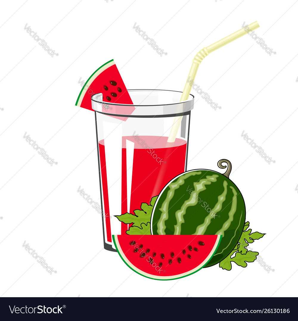 Glass Watermelon Juice Royalty Free Vector Image