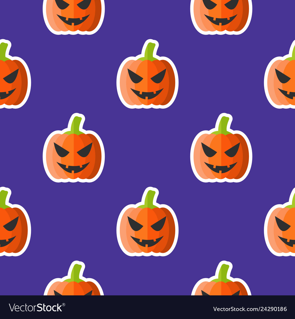 Jack o lantern seamless pattern halloween Vector Image