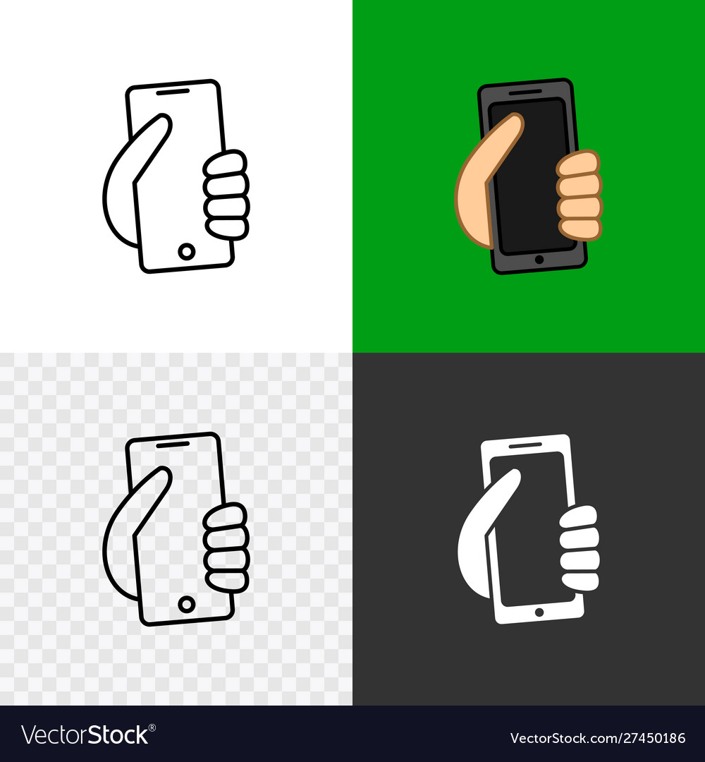 Phone icon for contacts hand holding modern vector image Phone icon for contacts hand holding modern