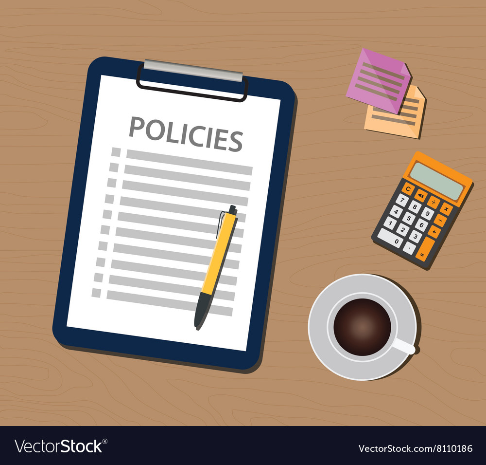 Policies policy concept with clipboard document