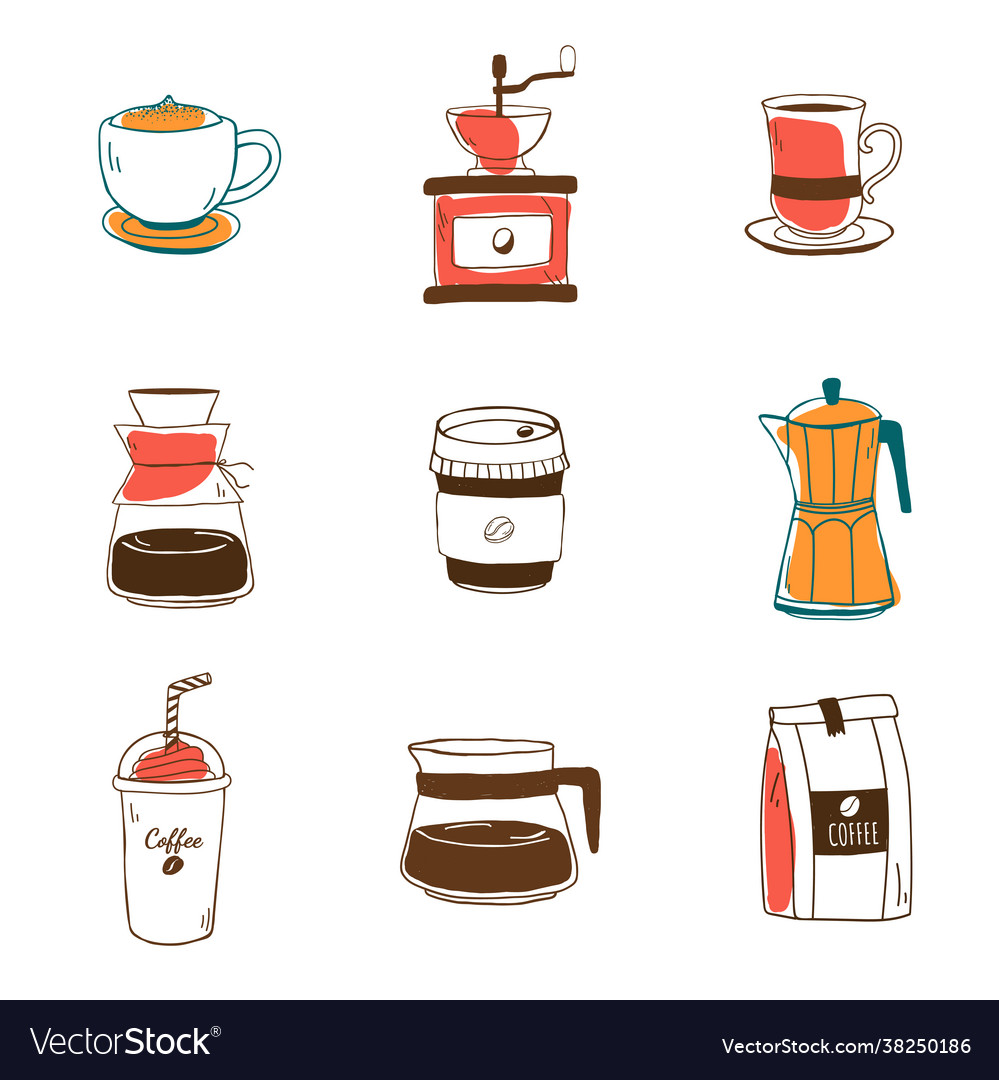 Set Coffee Shop Icons Royalty Free Vector Image