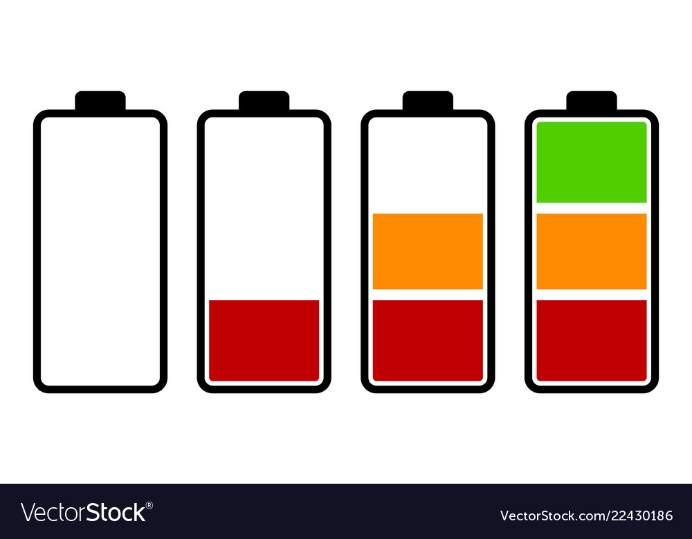 Set of battery charge level indicator Royalty Free Vector