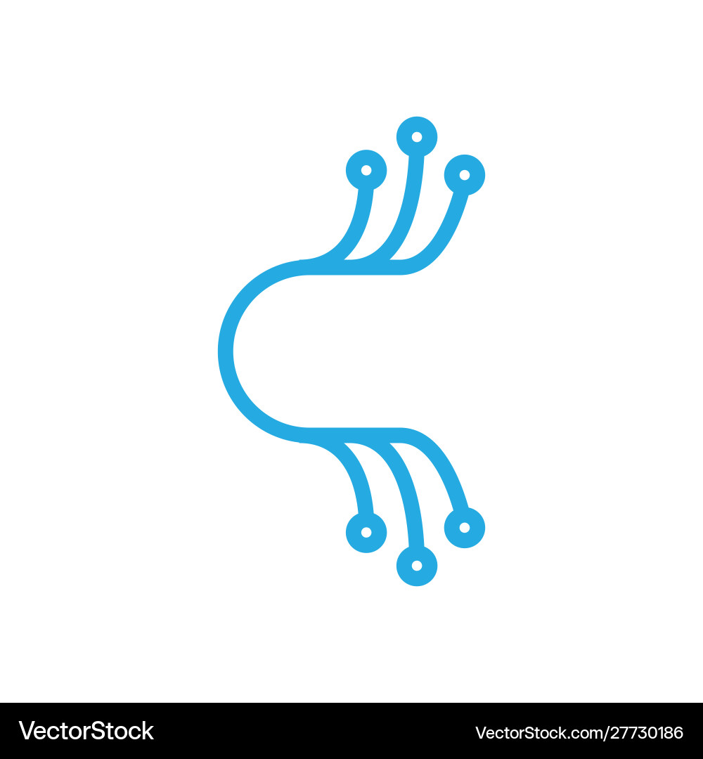 Technology logo letter c Royalty Free Vector Image