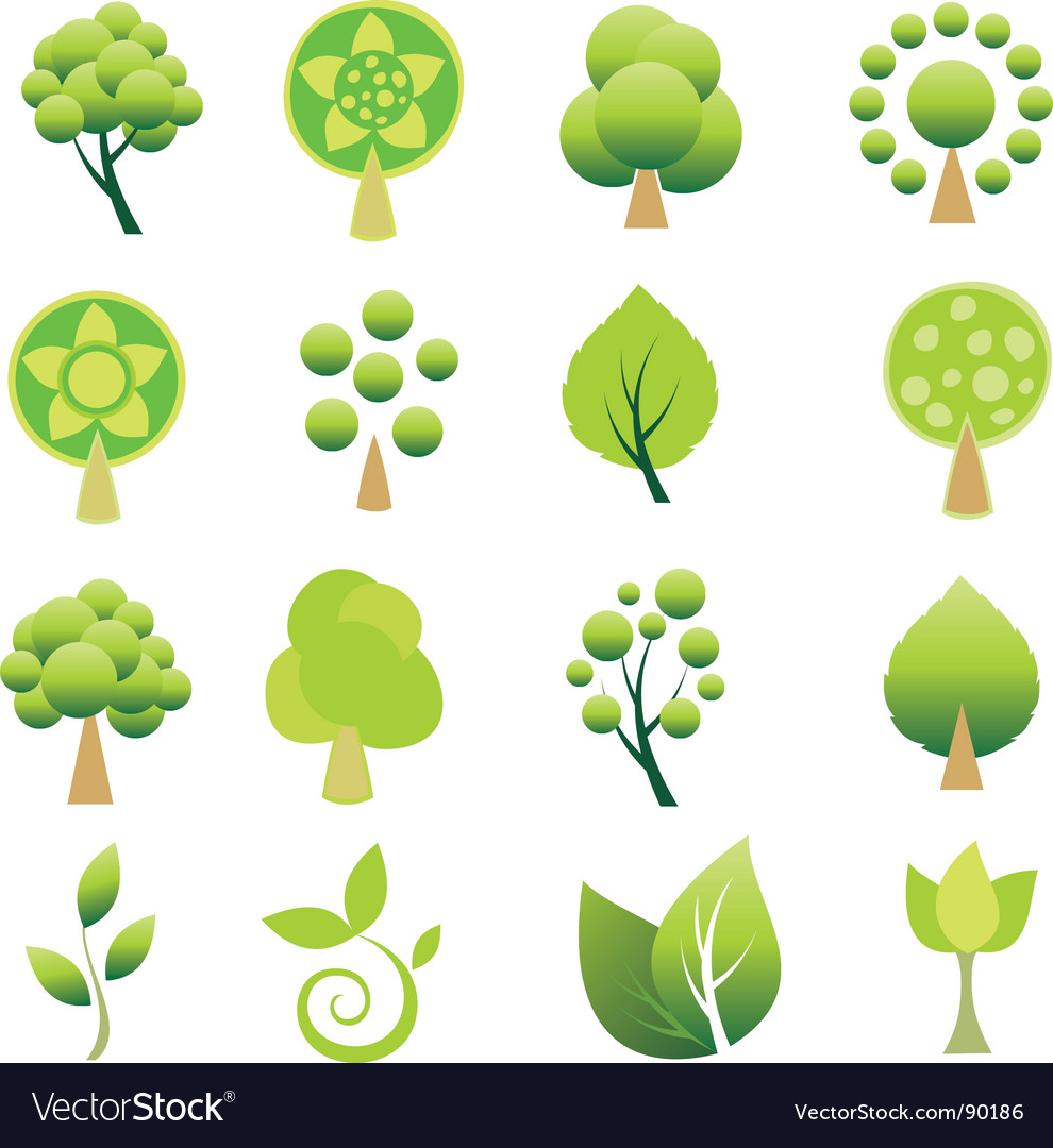 tree logos royalty free vector image vectorstock tree logos