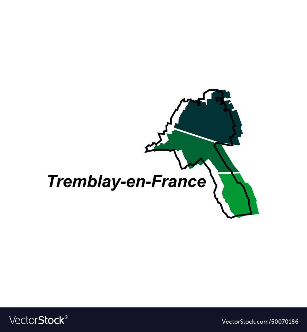 Tremblay en france city of france map Royalty Free Vector