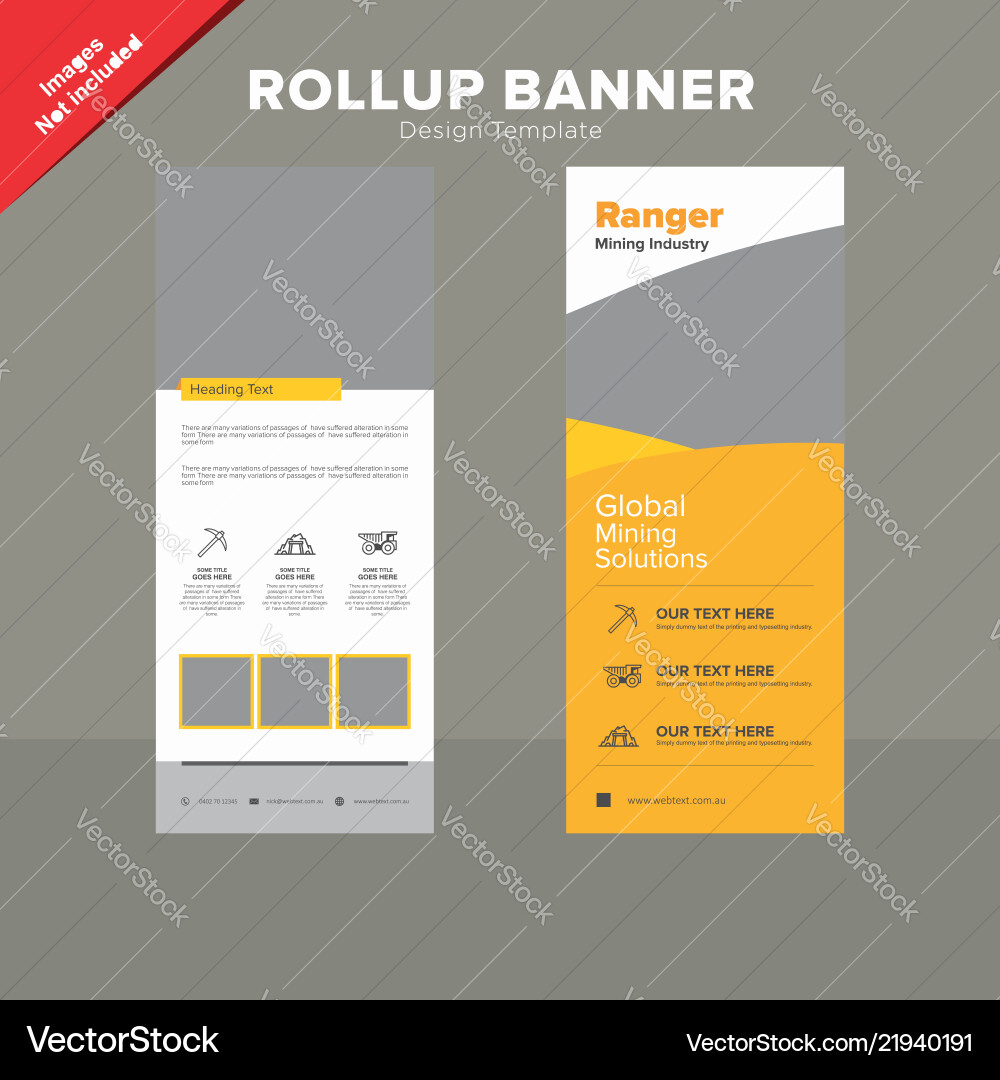Creative Rollup Banner Design Template Royalty Free Vector