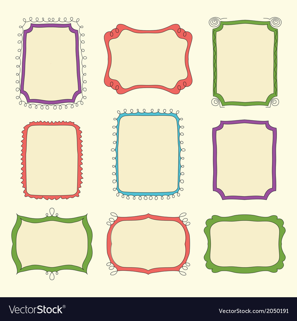 Cute doodle frames Royalty Free Vector Image - VectorStock