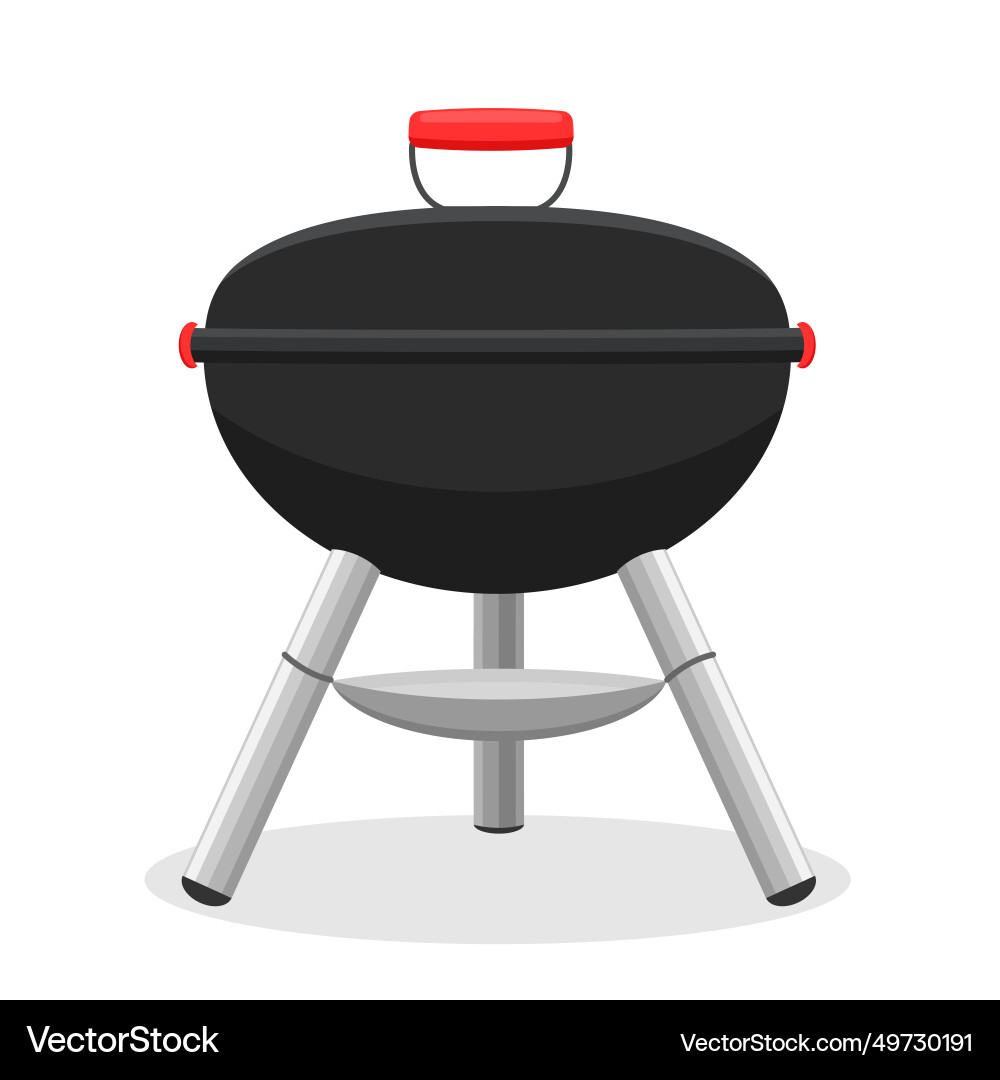 Flat barbecue on white background Royalty Free Vector Image