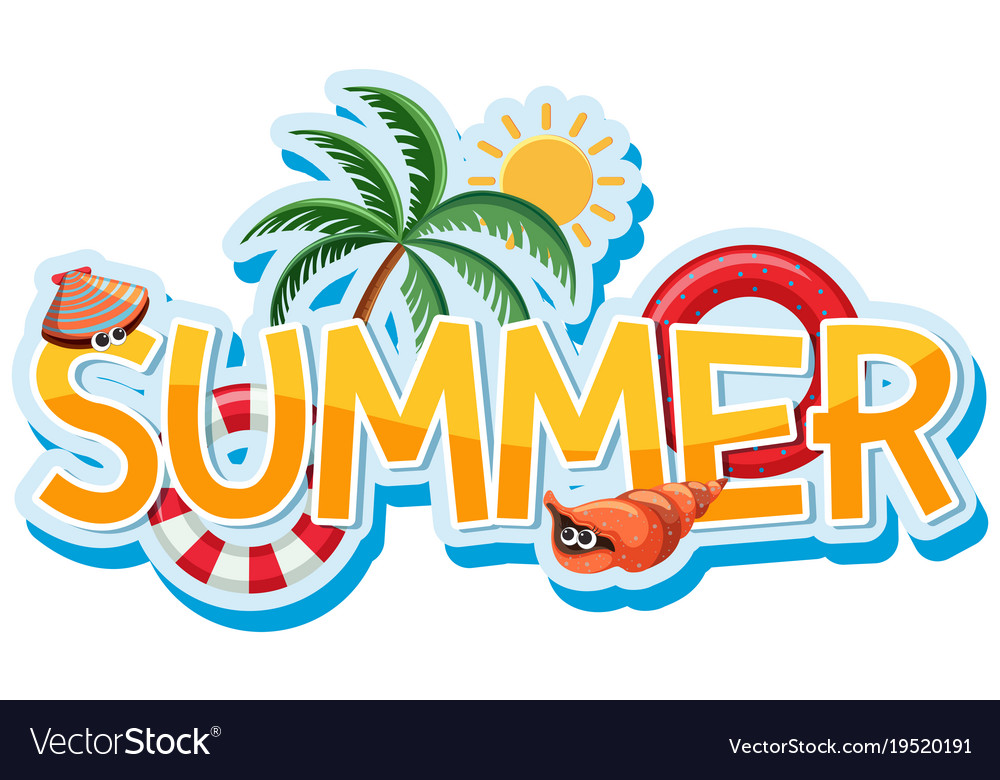 Download Font design for word summer Royalty Free Vector Image