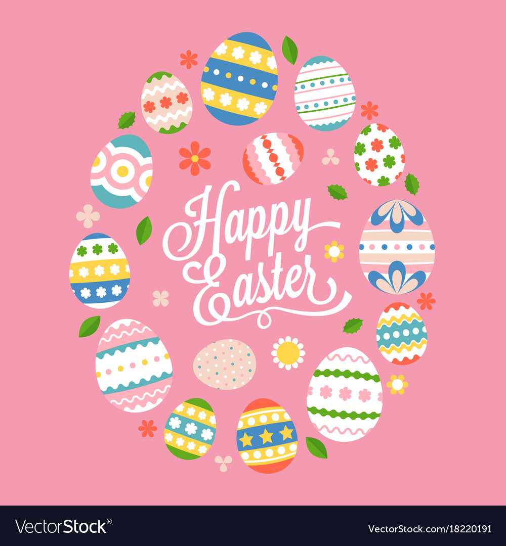 Happy easter calligraphic lettering hand font Vector Image