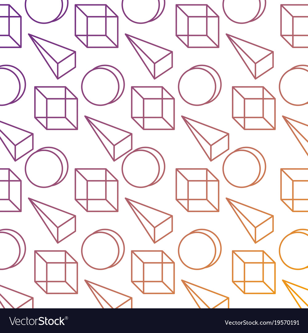 Seamless pattern with geometric 3d shapes Vector Image