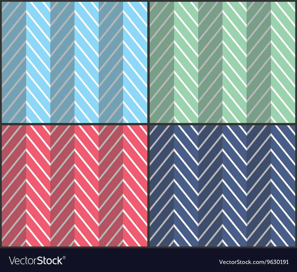 Set of herringbone zigzag seamless patterns Vector Image