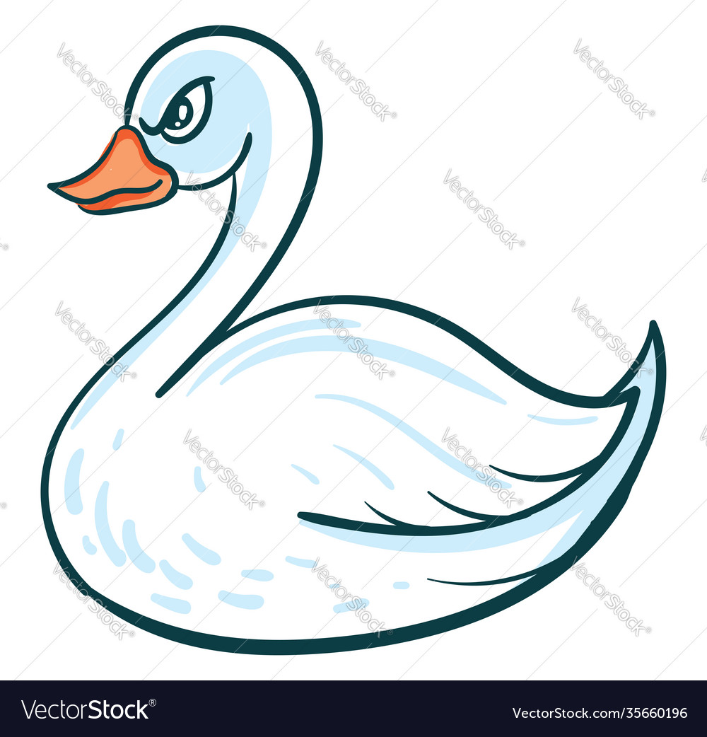 Angry swan on white background Royalty Free Vector Image