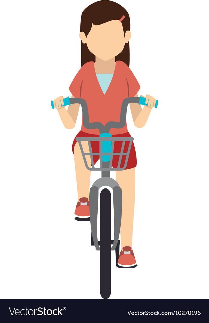 Bike bicycle ride girl Royalty Free Vector Image