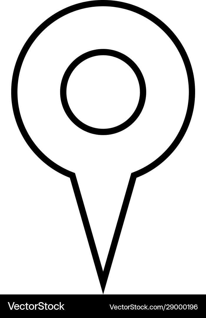 Black outline map pointer simple flat icon Vector Image