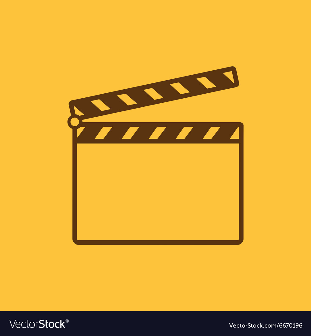 Clapper board icon symbol flat Royalty Free Vector Image