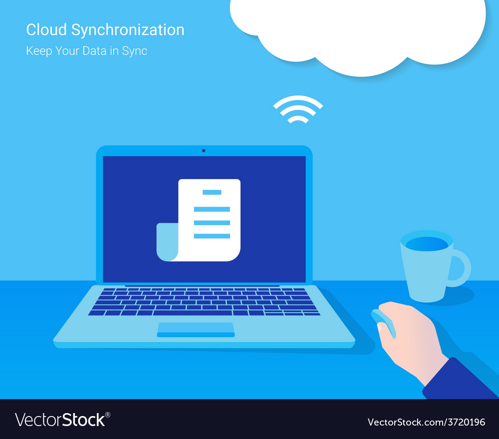 Cloud synchronization Royalty Free Vector Image