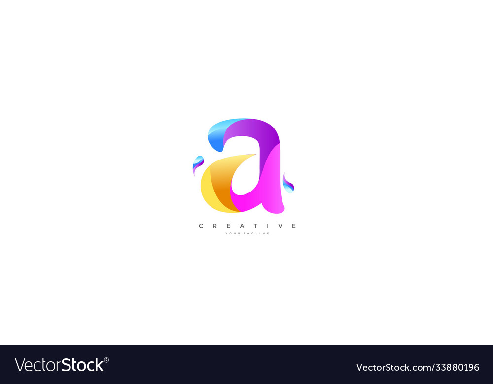 Creative colorful letter a logo design Royalty Free Vector