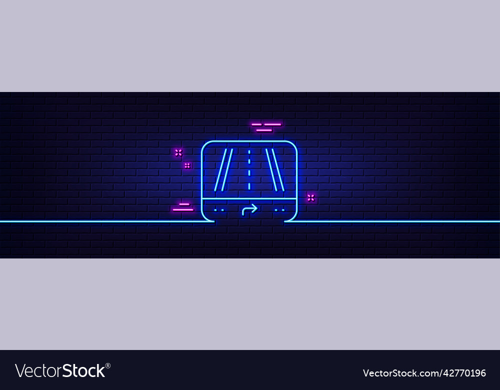 Gps navigation line icon road path sign neon Vector Image