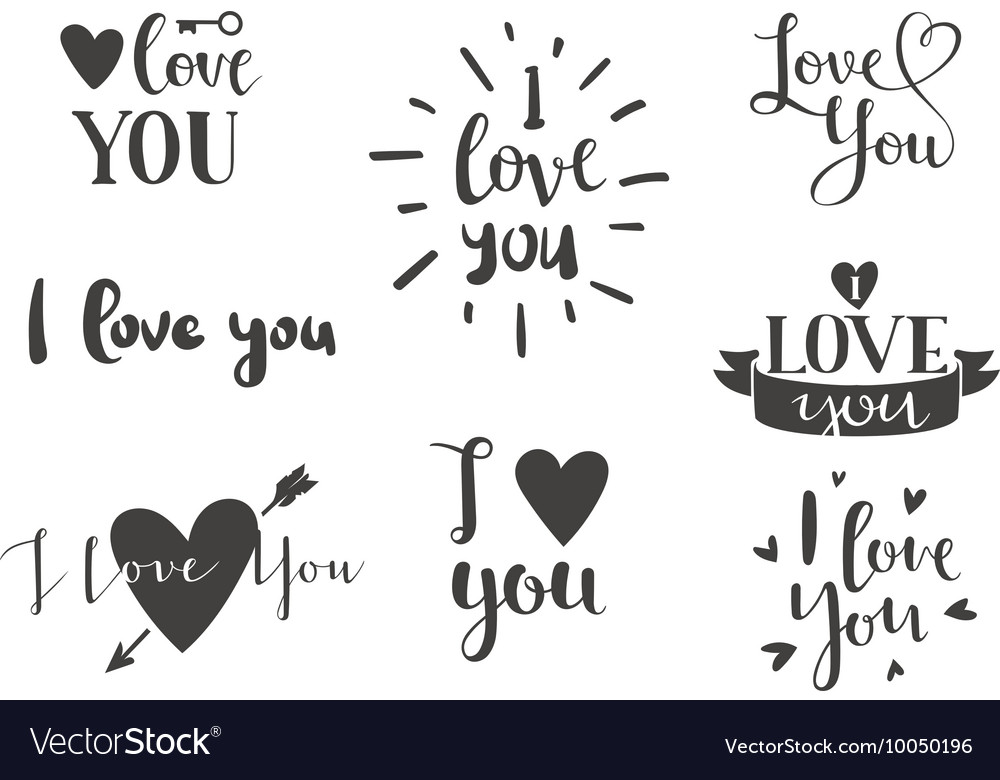 I love you text Royalty Free Vector Image - VectorStock