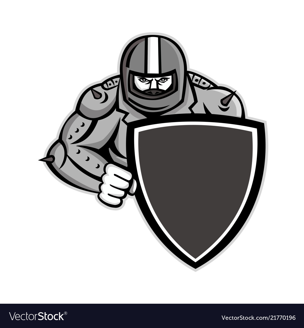 Motorcycle biker with shield mascot