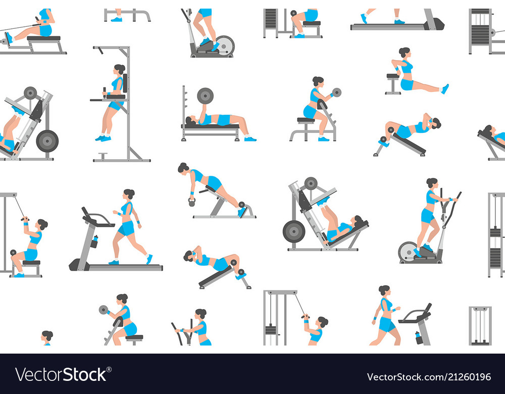 Seamless pattern with women doing exercises Vector Image