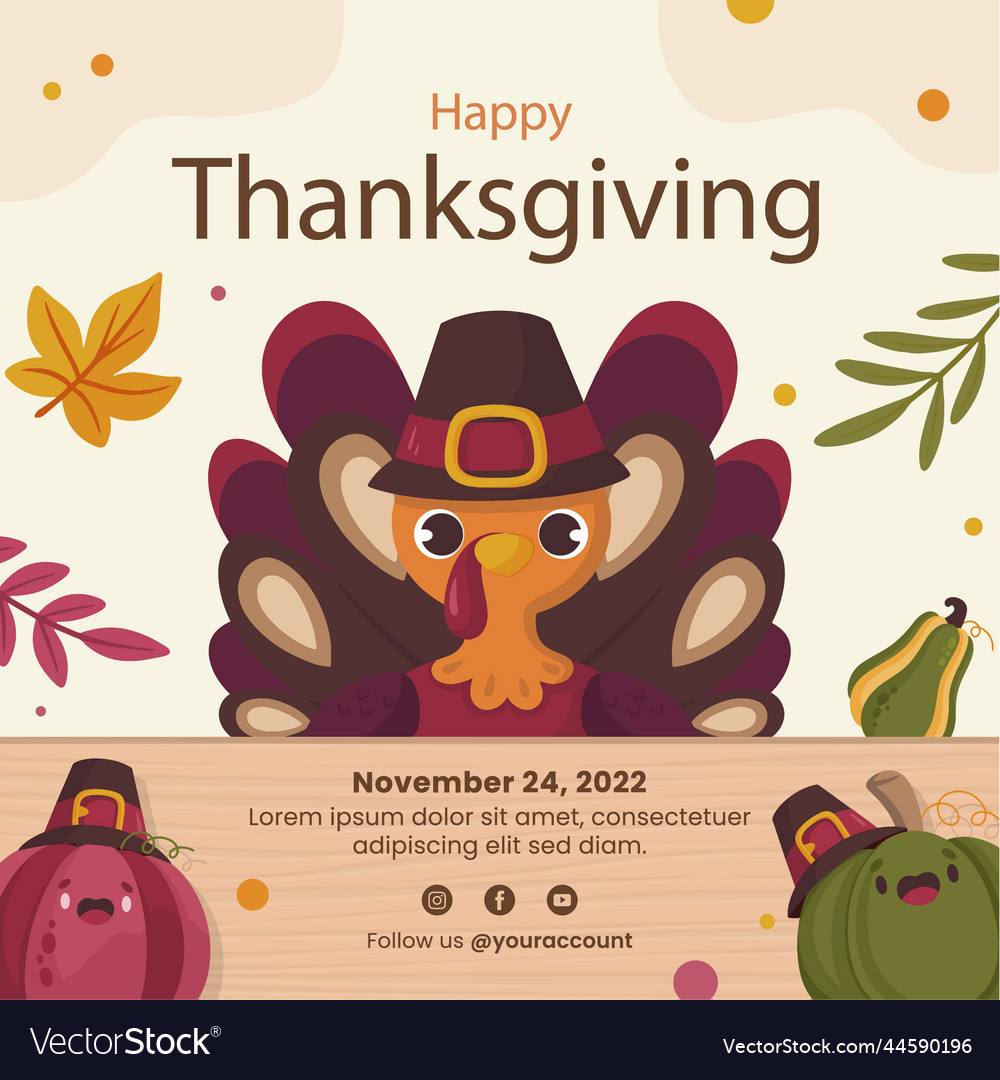 Thanksgiving celebration posts set Royalty Free Vector Image