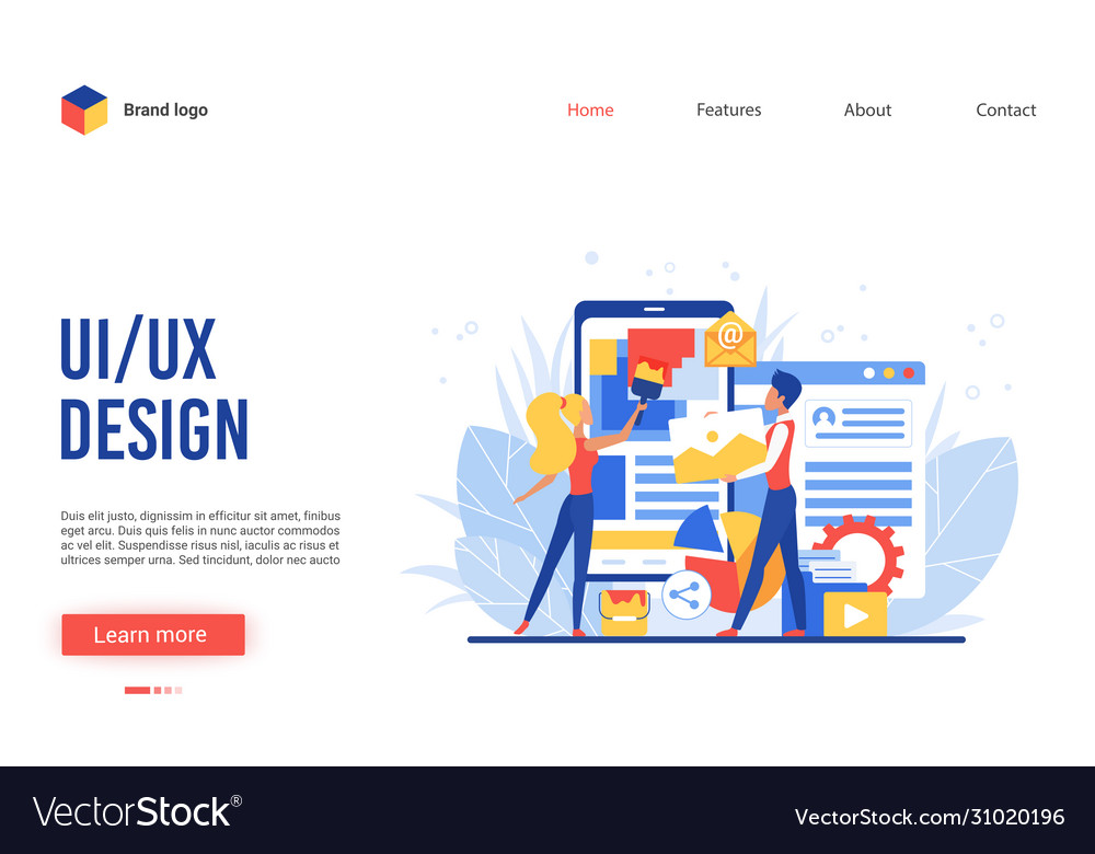 Ui ux design app creation Royalty Free Vector Image