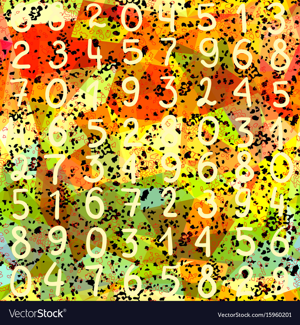 Abstract seamless pattern numbers and grunge Vector Image