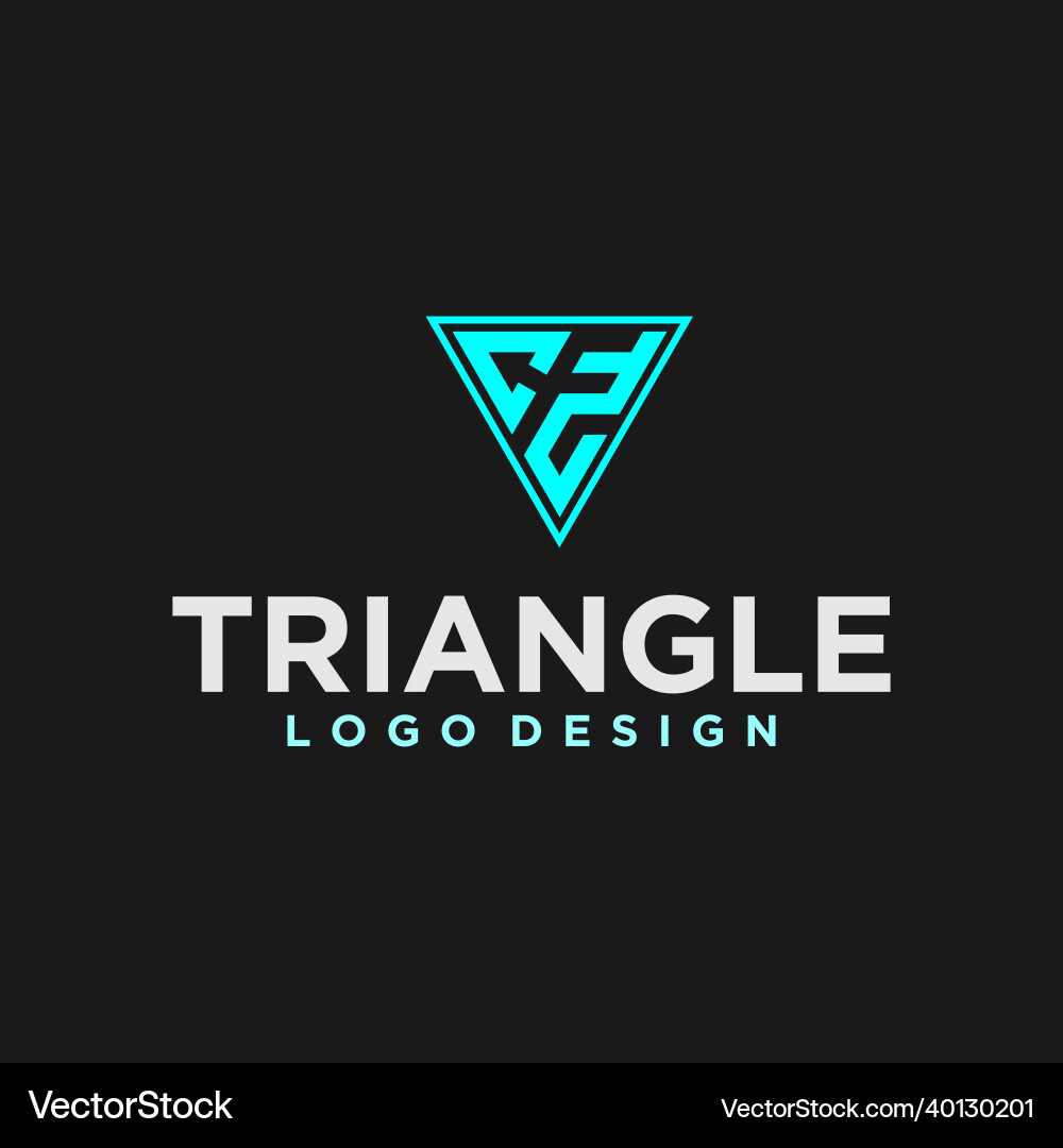 Cf cz triangle logo design Royalty Free Vector Image