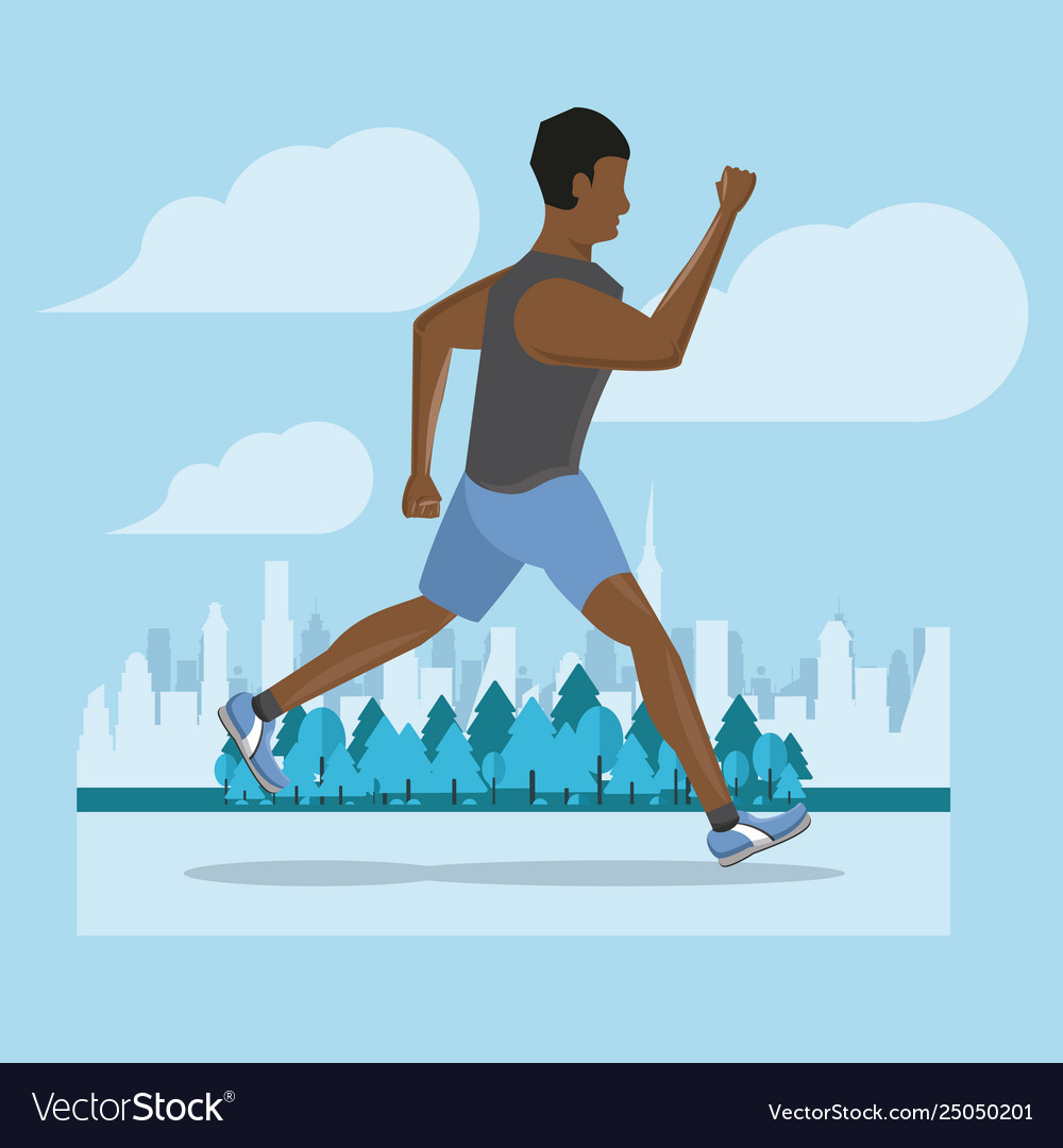 Fitness man running Royalty Free Vector Image - VectorStock