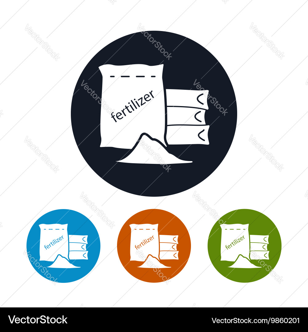 Four types round icons fertilizer Royalty Free Vector Image