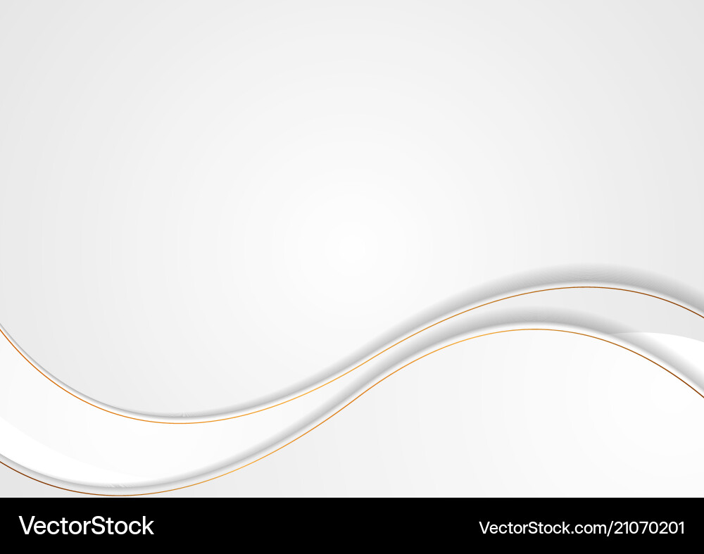 Grey smooth waves abstract background Royalty Free Vector