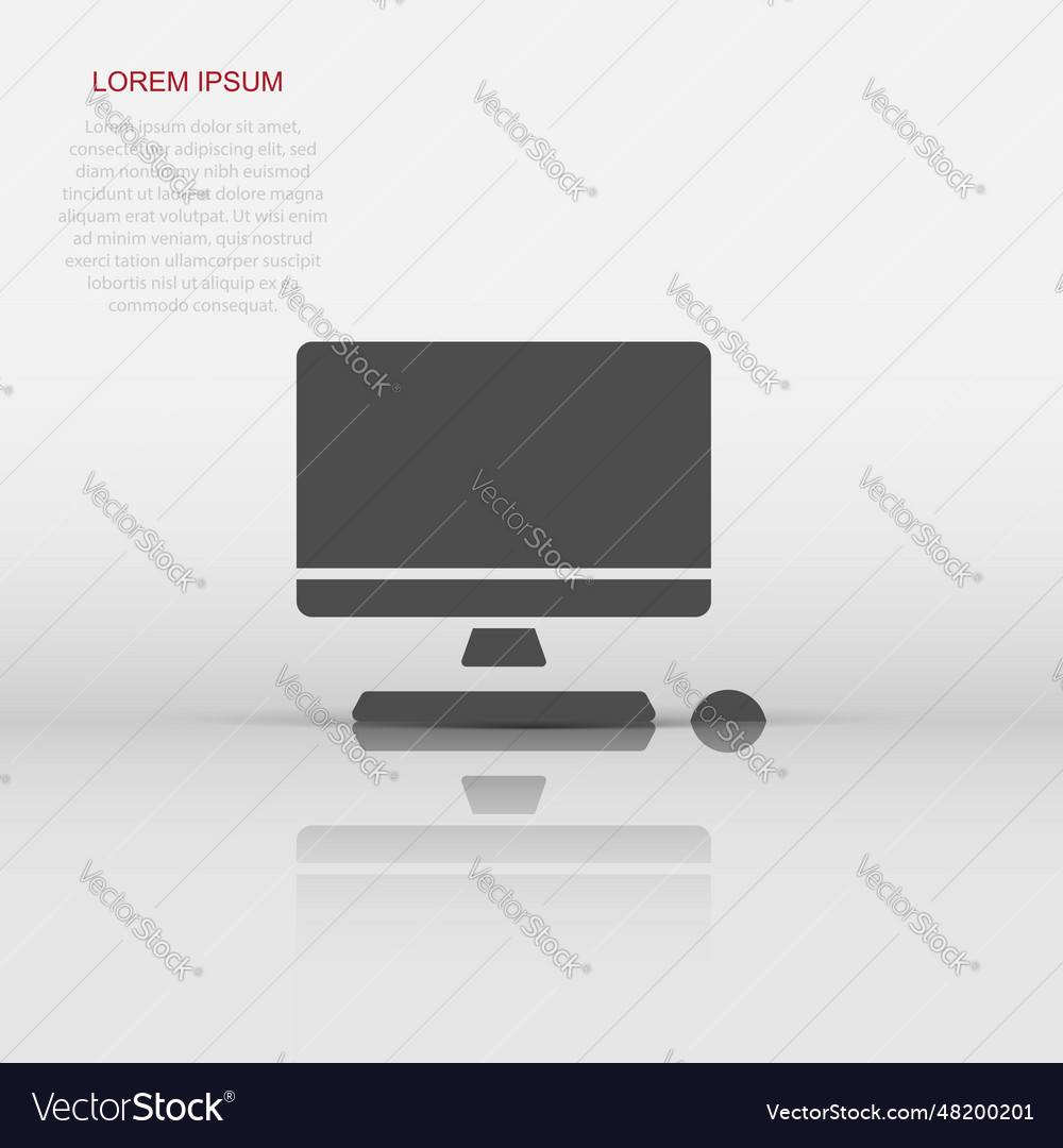 Personal computer in flat style desktop pc Vector Image