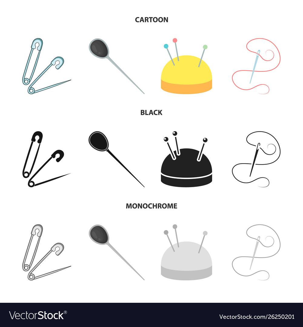 Pin And Sewing Icon Set Royalty Free Vector Image Pin And Sewing Icon Set Royalty Free Vector Image