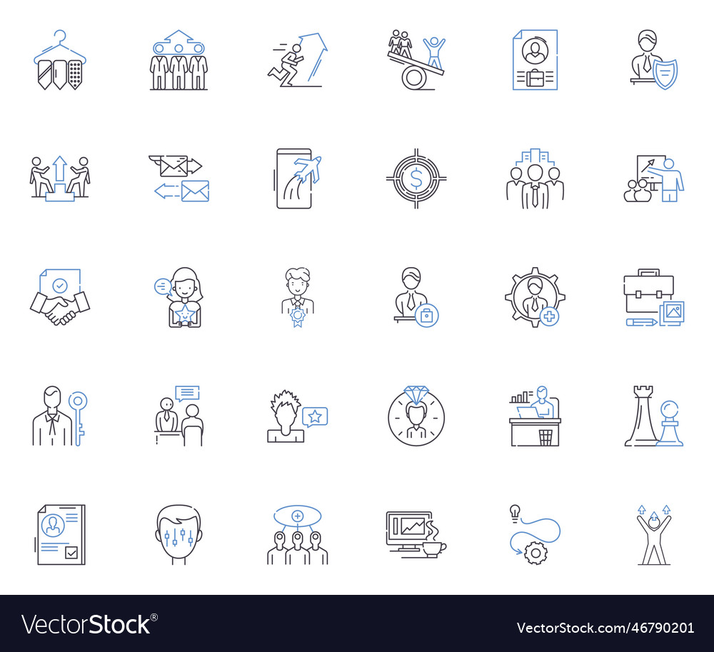 Professional Governance Line Icons Collection Vector Image