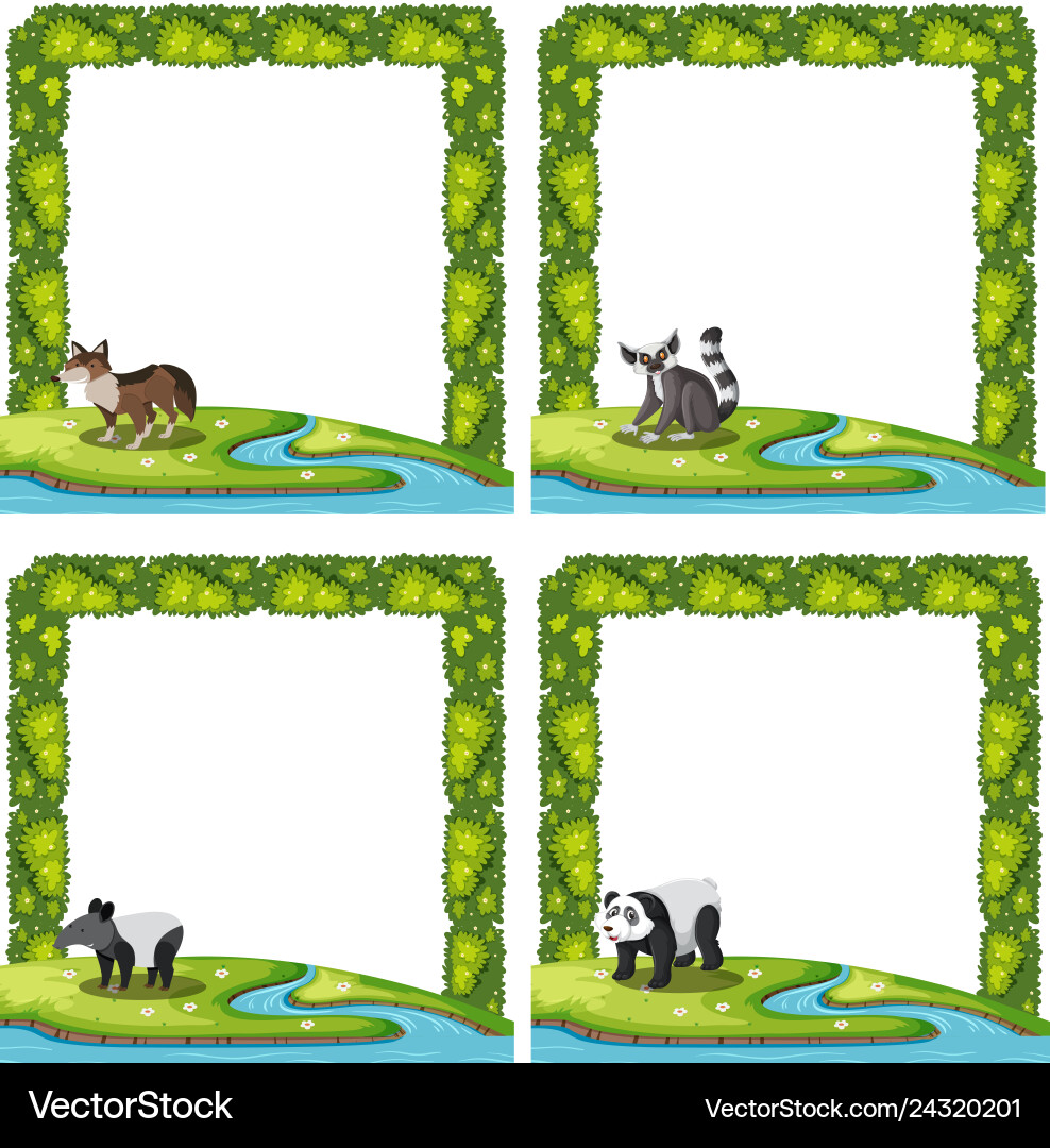 Set animal frame Royalty Free Vector Image - VectorStock