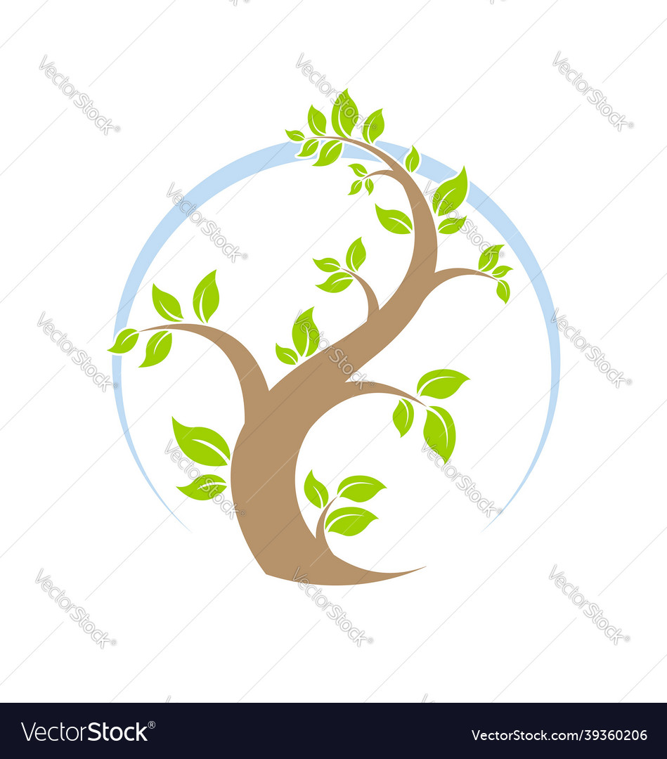 Elegant curvy stylized tree