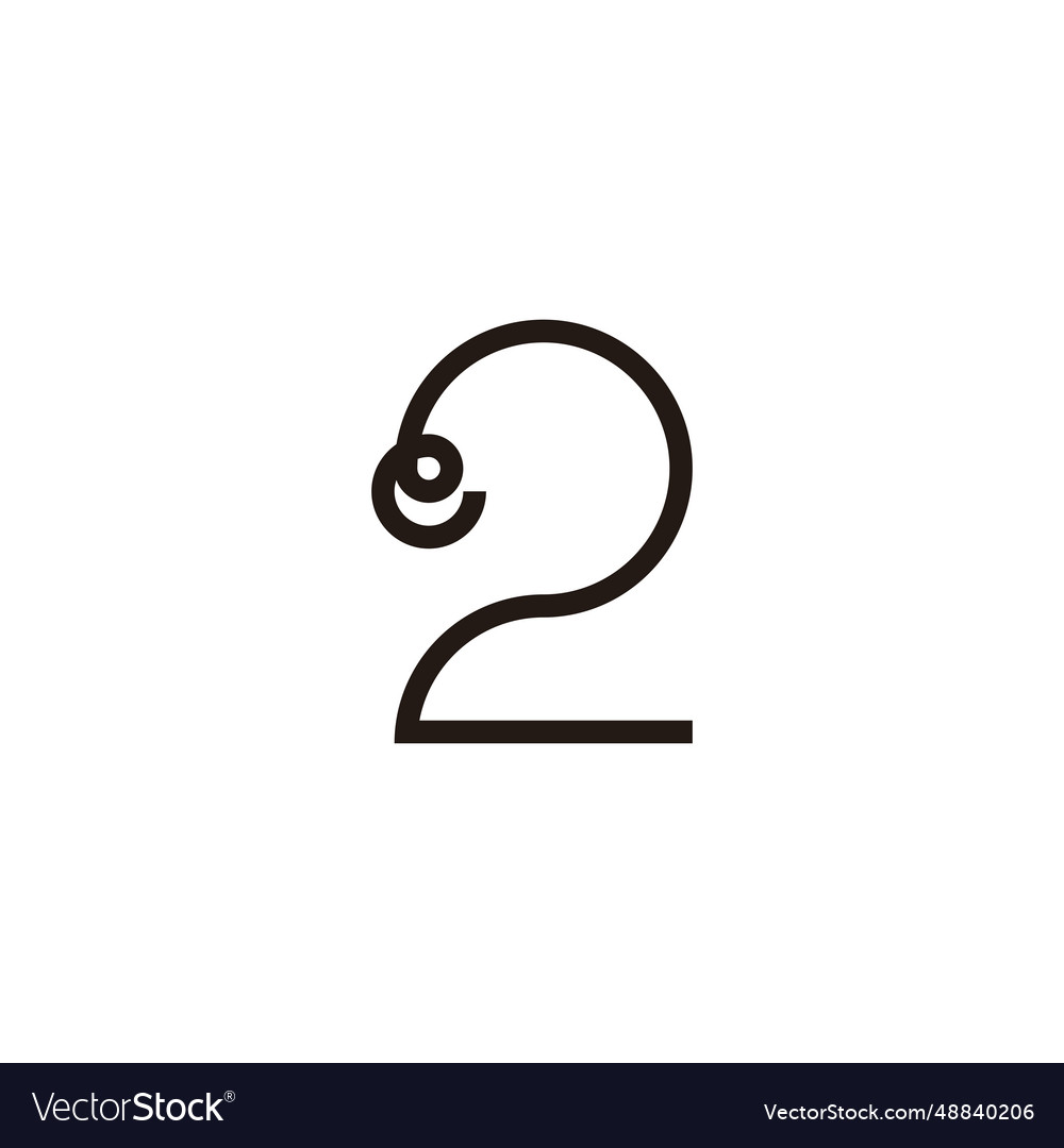 Letter e number 2 geometric symbol simple logo Vector Image