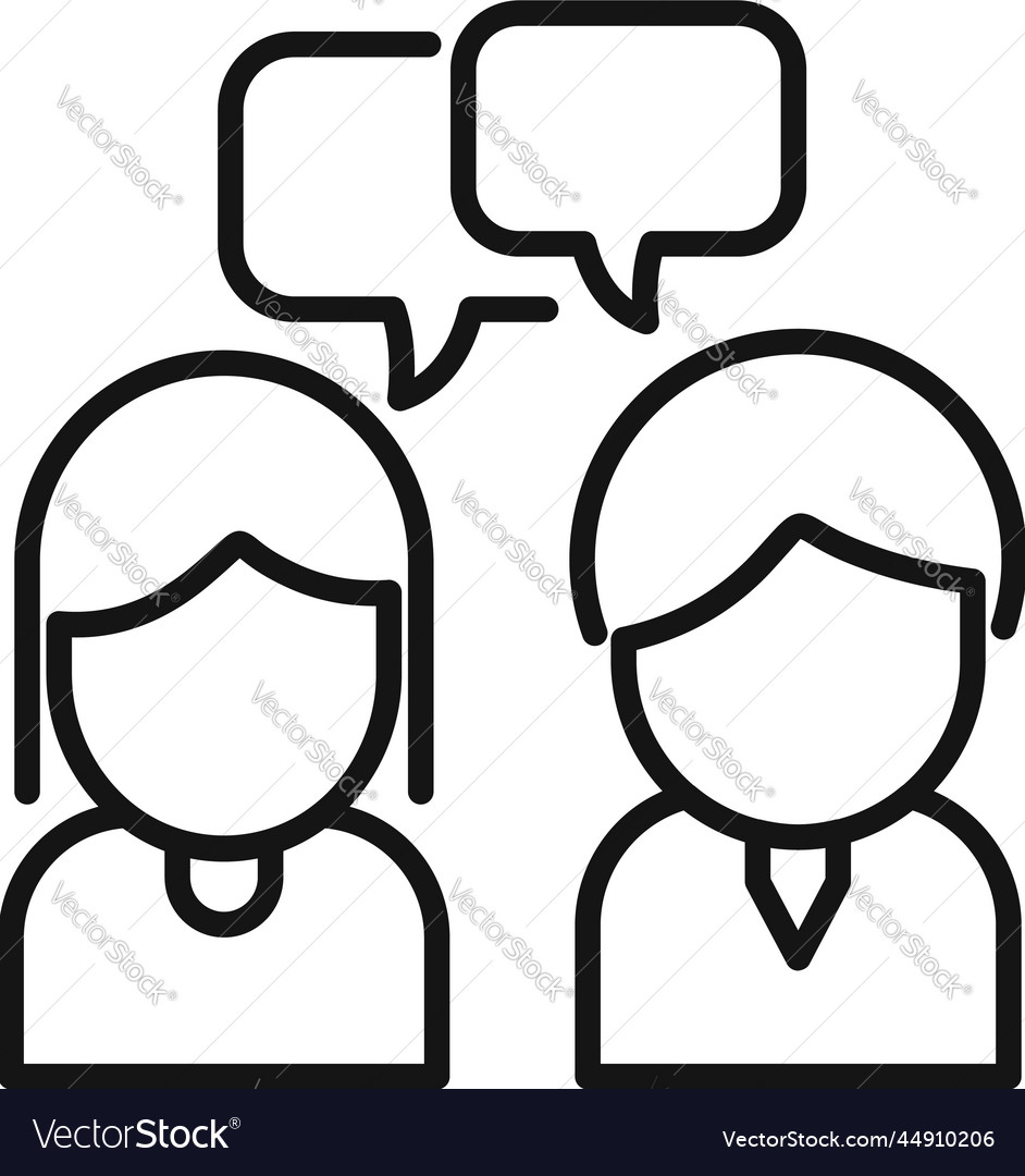 People interaction icon outline digital Royalty Free Vector