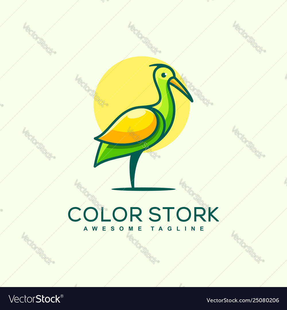 Stork concept design template vector image Stork concept design template