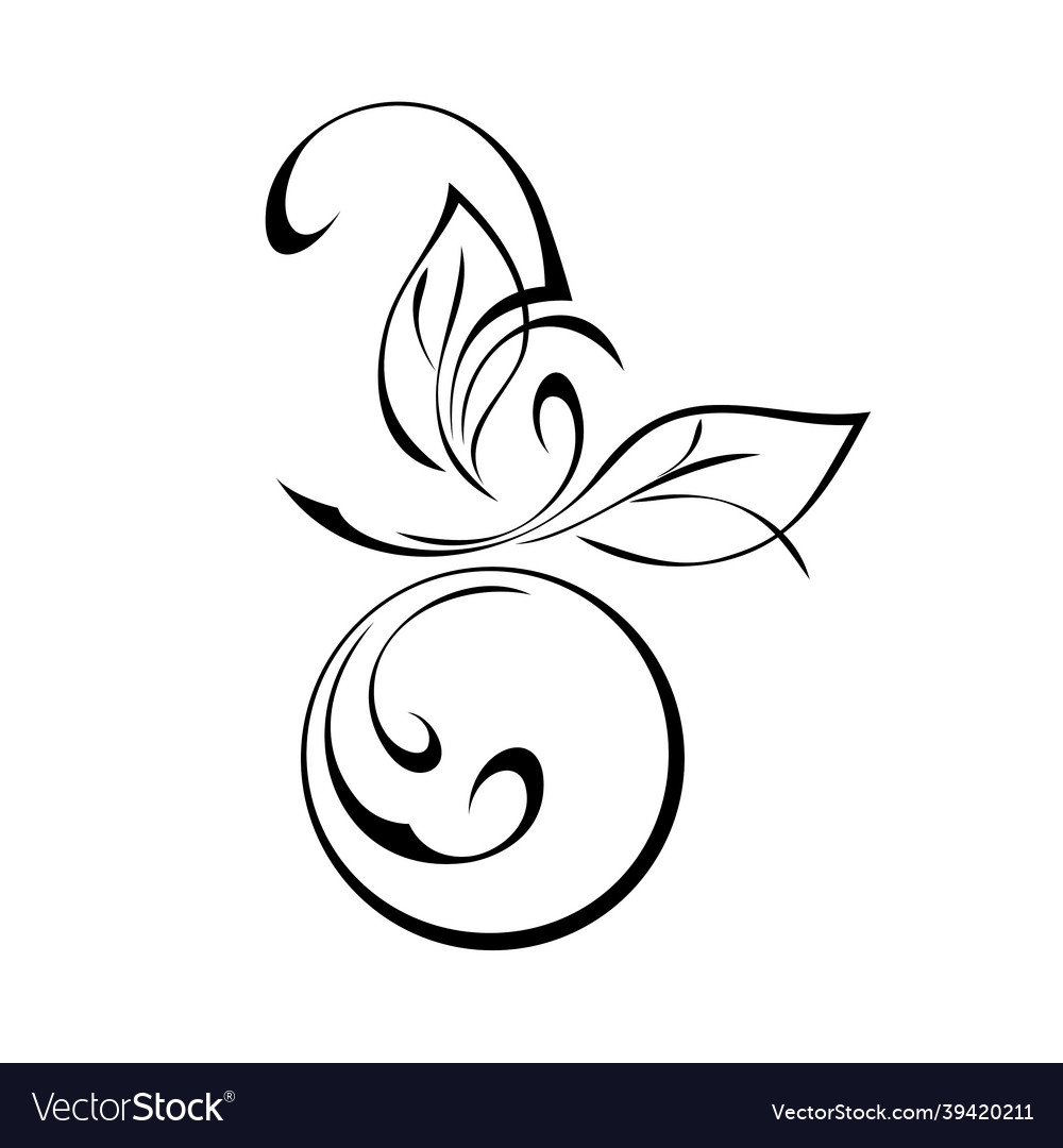 Decorative element with leaves Royalty Free Vector Image