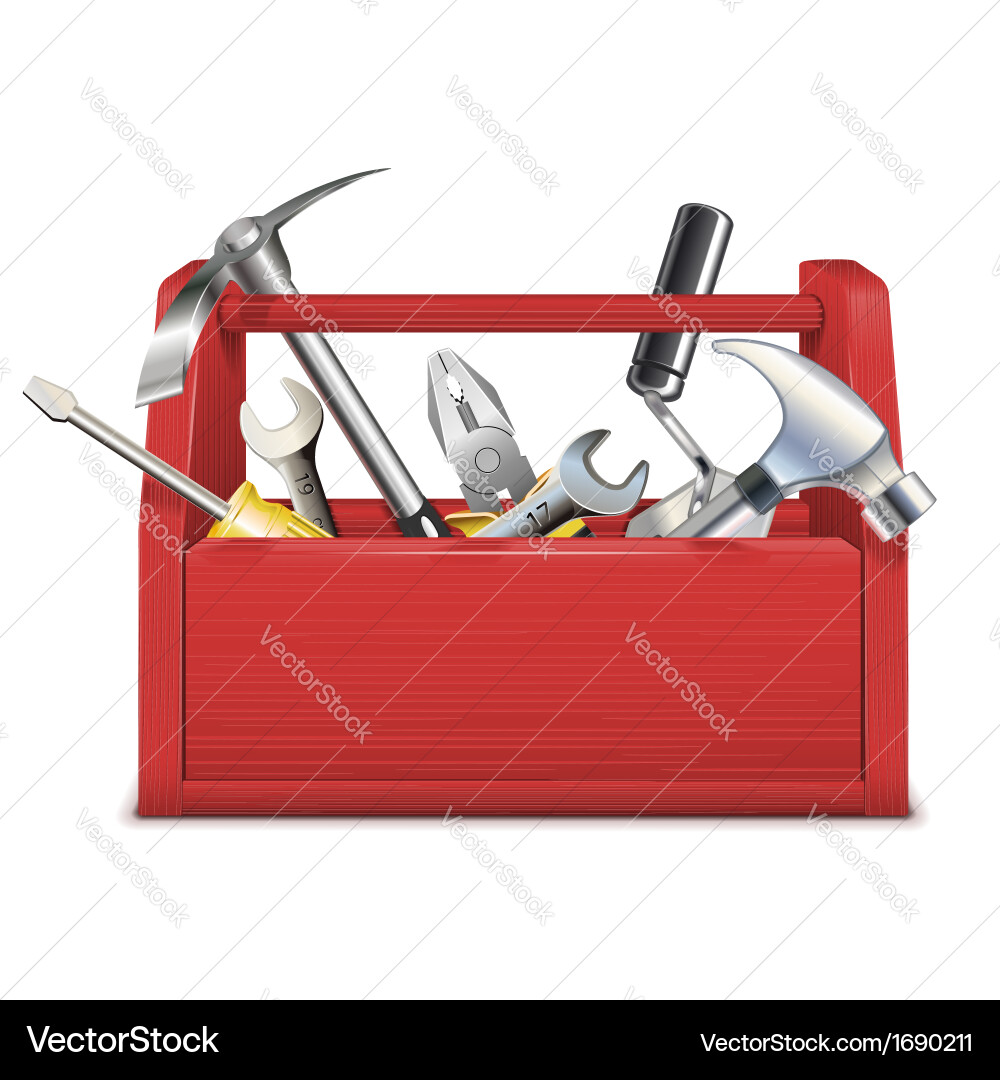Red toolbox Royalty Free Vector Image - VectorStock