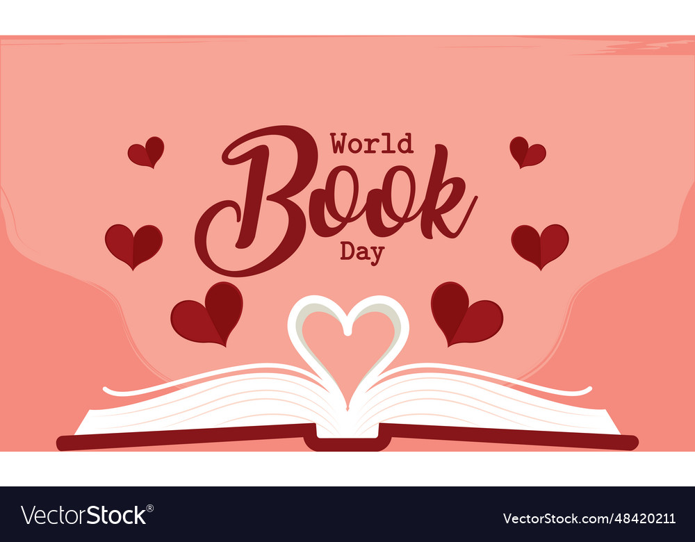 World book day poster love Royalty Free Vector Image