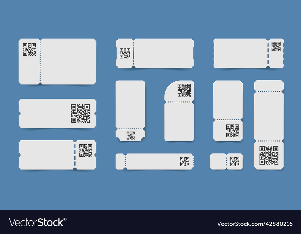 Qr code tickets set Royalty Free Vector Image VectorStock