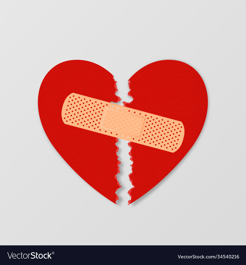 Realistic paper textured torn heart Royalty Free Vector