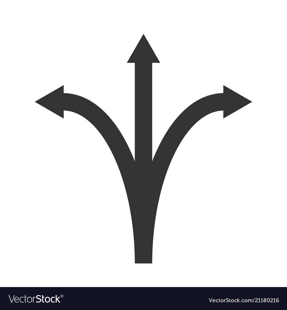 Three arrows pointing Royalty Free Vector Image